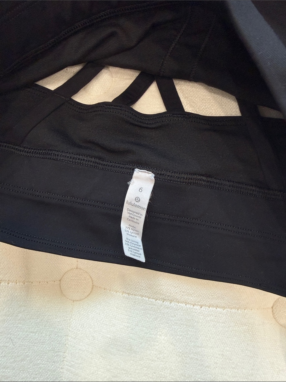 Lululemon Energy Bra ~ black - size 6 - excellent condition - Picture 4 of 6